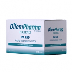 DIFEM HIGIENIX ALCOHOL IPA PAD 100 unidades - Alcohol Isoproplico de 70